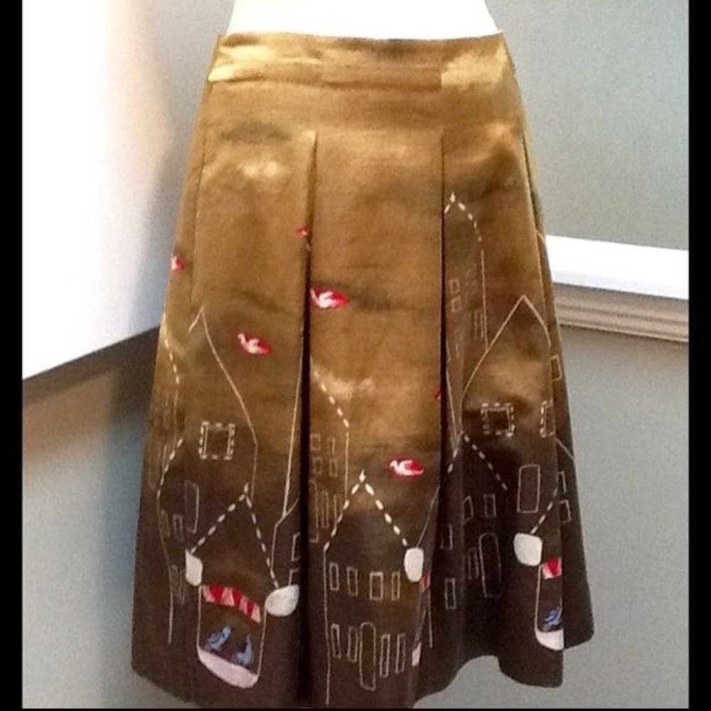 Anthropologie Maeve Village Birds Skirt - Picture 2 of 5